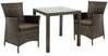 Aiamööblikomplekt Home4you Wicker, laud ja 2 tooli, K133481, tumepruun