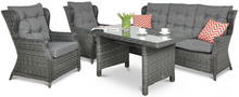Aiamööbli komplekt BLACK RED WHITE Trivento Dining, 1-5 kohta, tumehall