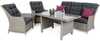 Aiamööbli komplekt HOME & GARDEN Alicante, 5-kohaline, valge/hall