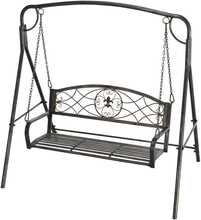 Metallist aiakiik Outsunny 2-le, pronks, 167x123x175 cm