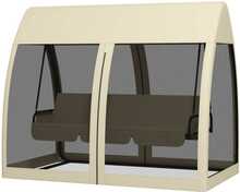 Aia kiik Outsunny 2 in 1 Hollywood, 240 x 140 x 197 cm, kohv