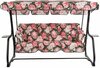 Aiamööbli kiiksohva Patio Parma, 209 x 132 x 156 cm, must/roheline/roosa