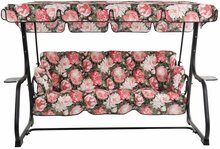 Aiamööbli kiiksohva Patio Parma, 209 x 132 x 156 cm, must/roheline/roosa