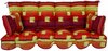 Patjade komplekt Patio Bora, 170 x 100 cm, punane/roheline/oranž