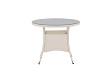 Lauaväline laud Ventraa Home Volta, ø 90 cm, valge/klaas