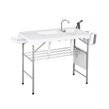 Aiamööbel 4iq Universalus kokkupandav laud riiuliga, 108 x 58 x 92 cm, valge