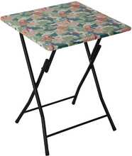 Kokkupandav laud Patio Flower Tropical, 60 x 60 cm, must/mitmevärviline