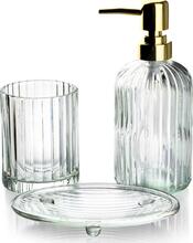 Vannitoa tarvikute komplekt Bathlab Ari, 400 ml, kuldne