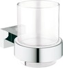 Riputatav klaasist hambaharjatops Grohe Essentials Cube 40755001, kroom