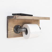 Tualettpaberihoidja Kalune Design Pipe Hook Boruraf170, 12 x 30 x 14 cm, pruun/must