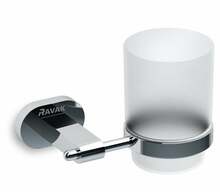 Vannitoa klaas alusega Ravak Chrome CR 210.00, 9.9 x 9.5 x 13 cm, läbipaistev/kroom