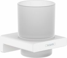 Klaas hambaharjadele koos hoidikuga Hansgrohe AddStoris 41749700, valge