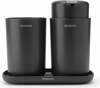 Vannitoatarvikute komplekt Brabantia ReNew, 3 tk, tumehall, 17.2 x 15 x 9.9 cm