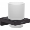 Riputatav klaas hambaharjadele Hansgrohe AddStoris 41749670, must matt hoidik
