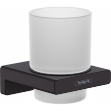 Riputatav klaas hambaharjadele Hansgrohe AddStoris 41749670, must matt hoidik
