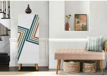 Esikumööblikomplekt Kalune Design Vegas White 951 - 0900, 50 x 135 x 38 cm, valge/mitmevärviline
