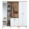 Esikukapp Kalune Design EA129 - 2797, 180 x 37.5 x 198.6 cm, pruun/valge