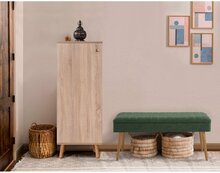 Esikumööblikomplekt Kalune Design Vegas Sonomo, 200 - 1070, 50 x 135 x 38 cm, sonoma tamm/roheline