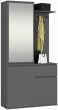 Esikumööblikomplekt Akord Entro PK, 95 x 35 x 183 cm, hall/grafiit