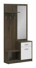 Esikukomplekt Black Red White Nepo Plus S435-PPK-DNO/BI, tume tamm/valge