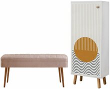 Esikumööblikomplekt Kalune Design Vegas White 949 - 0900, 50 x 135 x 38 cm, valge