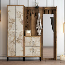 Esikumööblikomplekt Kalune Design Berlin ABC, sise, valge/pähkel/beež