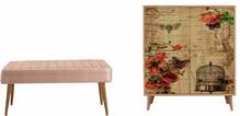 Esikumööbli komplekt Kalune Design Multilux 734 - 0900, 95 x 111 x 36 cm, tamm/erivärviline/heleroosa