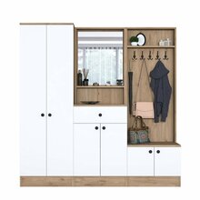 Esikukapp Kalune Design P6 - M2 - 2257G, 35.5 x 179.4 x 182.8 cm, pruun/valge