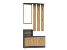 Esikumööblikomplekt Topeshop Vera, 24 x 85 x 160 cm, antratsiit/tamm