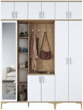 Esikukapp Kalune Design EA128 - 2795, 180 x 37.5 x 240 cm, valge