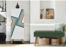 Esikumööblikomplekt Kalune Design Vegas White 951 - 1070, sise, valge/roheline