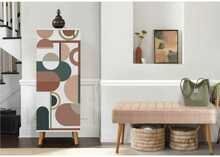 Esikumööblikomplekt Kalune Design Vegas 942 - 0900, 50 x 135 x 38 cm, valge/mitmevärviline/beež