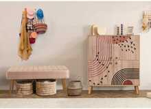 Esikumööblikomplekt Kalune Design Multilux 984 - 0900, 95 x 111 x 36 cm, roosa/sonoma tamm