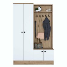 Esikukomplekt Kalune Design P6 - M11 - 2389, 37.5 x 119.6 x 182.8 cm, pruun/valge