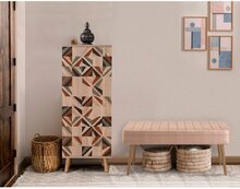 Esikumööblikomplekt Kalune Design Vegas Sonomo 914 - 0900, 50 x 135 x 38 cm, pruun/beež