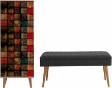 Esikumööblikomplekt Kalune Design Filinta 723 - 1053, 50 x 135 x 38 cm, antratsiit/tamm