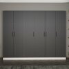 Esiku riidekapp Kalune Design Noah 8213, 35 x 270 x 210 cm, antratsiit