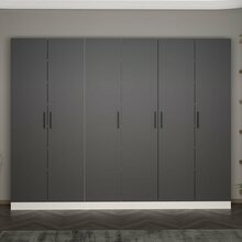 Esiku riidekapp Kalune Design Noah 8213, 35 x 270 x 210 cm, antratsiit