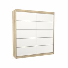 Esikukapp ADRK Esteva 009364, 200 x 58 x 215 cm, tamm/valge
