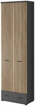 Esiku riidekapp ASM Marco A, 32 x 60 x 203 cm, antratsiit/helepruun