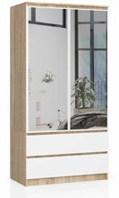 Esikukapp NORE S90, 51 x 90 x 180 cm, tamme värv/valge
