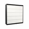 Riidekapp ADRK Esteva 009362, 200 x 58 x 215 cm, must/valge