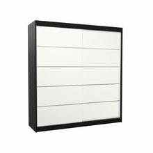 Riidekapp ADRK Esteva 009362, 200 x 58 x 215 cm, must/valge