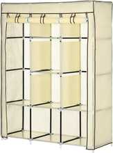 Kangast riidekapp HOMCOM, 125 x 43 x 162.5 cm, kreemjas valge