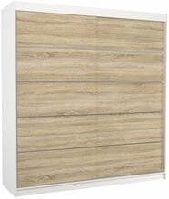 Esikukapp ADRK Furniture Esteva 009360, 200 x 58 x 215 cm, valge/tamm