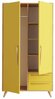 Riidekapp Kalune Design Cyria, 100 x 52 x 190 cm, tamm/kollane