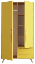 Riidekapp Kalune Design Cyria, 100 x 52 x 190 cm, tamm/kollane