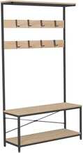 Esikuriiul Home4you Hedvig, 100 x 36 x 180 cm, tamm/must