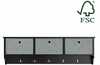 Seinariiul nagidega Sobuy FRG282-SCH, 100 x 20 x 30 cm, must/hall