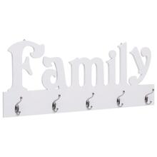 Seinale kinnitatav riidenagi Family, 74 x 29.5 cm, valge